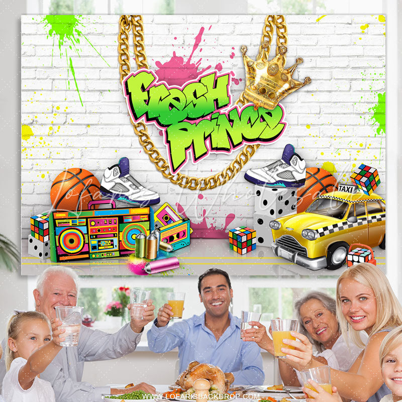 Lofaris Fresh Prince Graffiti Wall Happy Birthday Backdorp