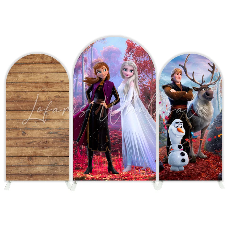 Frozen Anna Elsa Princess Birthday Party Arch Backdrop Wall Cloth Cover
