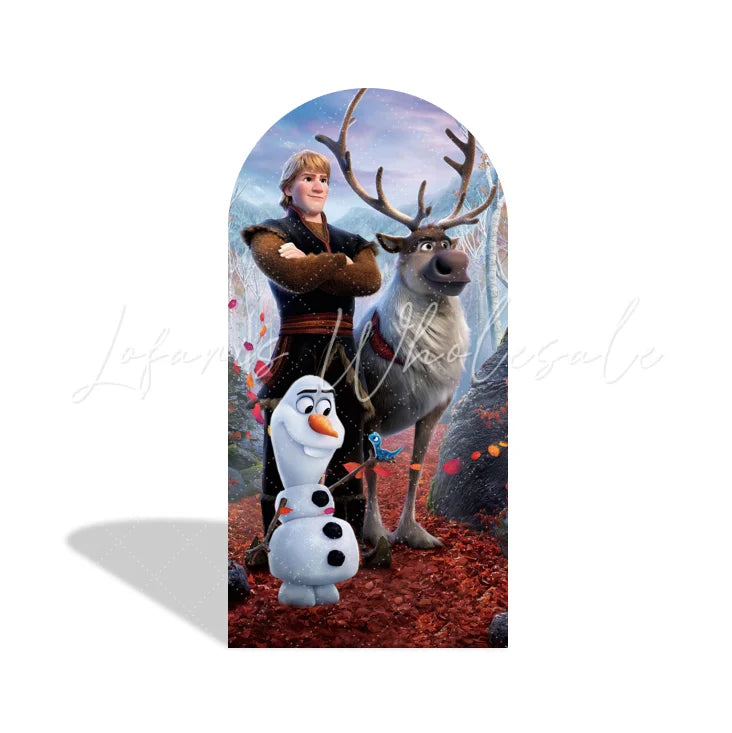 Frozen Anna Elsa Princess Birthday Party Arch Backdrop Wall Cloth Cover