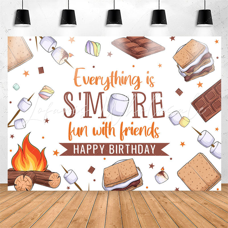 Lofaris Fun With Friends Chocolate Happy Birthday Backdrop