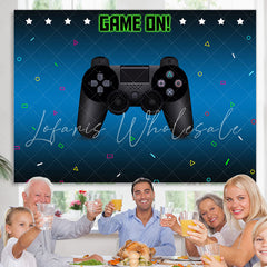 Lofaris Game On Gamepad Blue Bokeh Birthday Party Backdrop for Boy