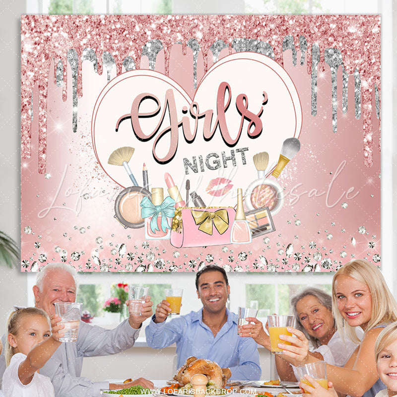 Lofaris Girls Night Glitter Makeup Bachelor Party Backdrop