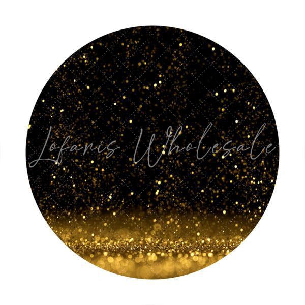 Lofaris Glitter Black Round Happy Birthday Backdrop For Party