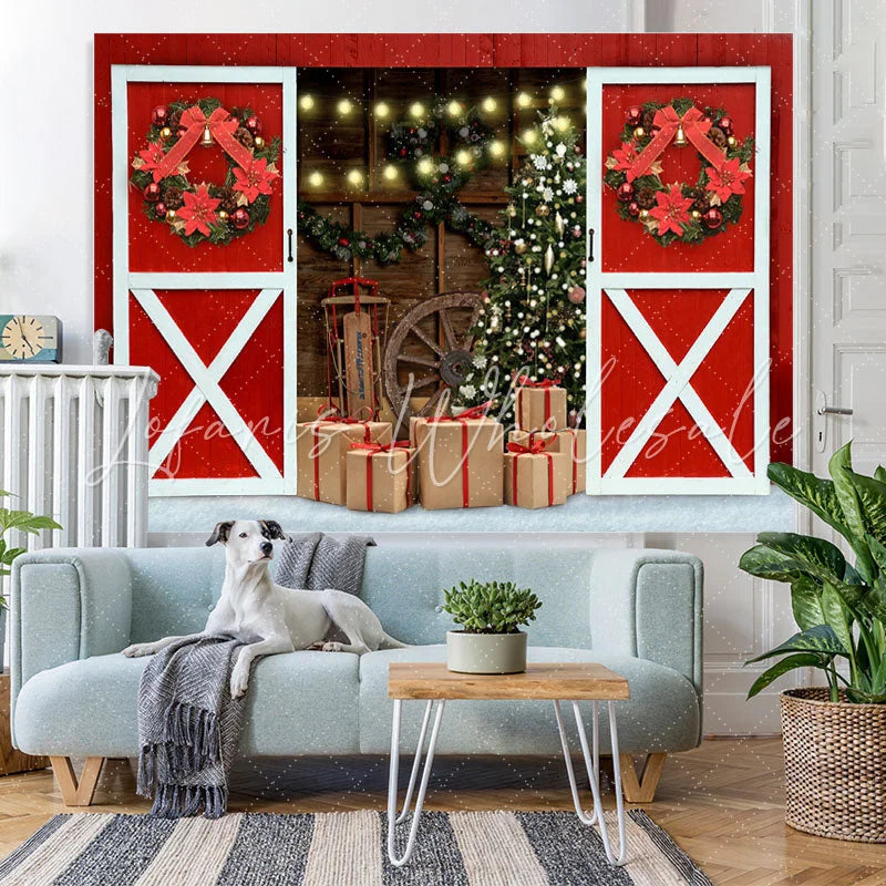Lofaris Glitter Christmas Tree Backdrop for Party