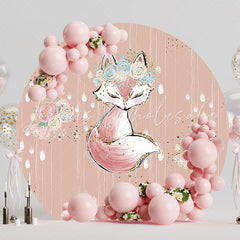 Glitter Fox Round Backdrop for Fun Party Celebration