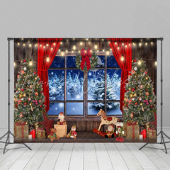 Lofaris Glitter Light And Tree Christmas Backdrop for Winter