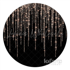 Lofaris Glitter Rose Gold Black Happy Birthday Circle Backdrop