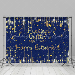 Lofaris Glitter Stars Gold Blue Backdrop For Retirement