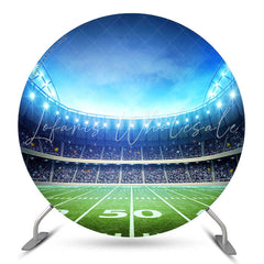 Lofaris Glowing Match Stadium Sport Party Round Backdrop