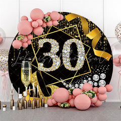 Lofaris Gold And Black Glitter Heels Happy 30th Birthday Backdrop