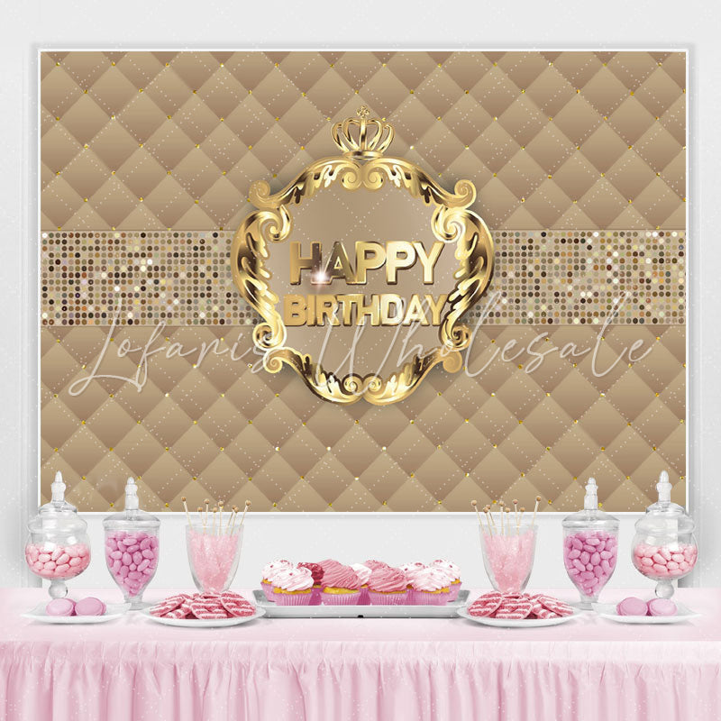 Lofaris Gold Crown Happy Birthday Party Backdrop For Woman