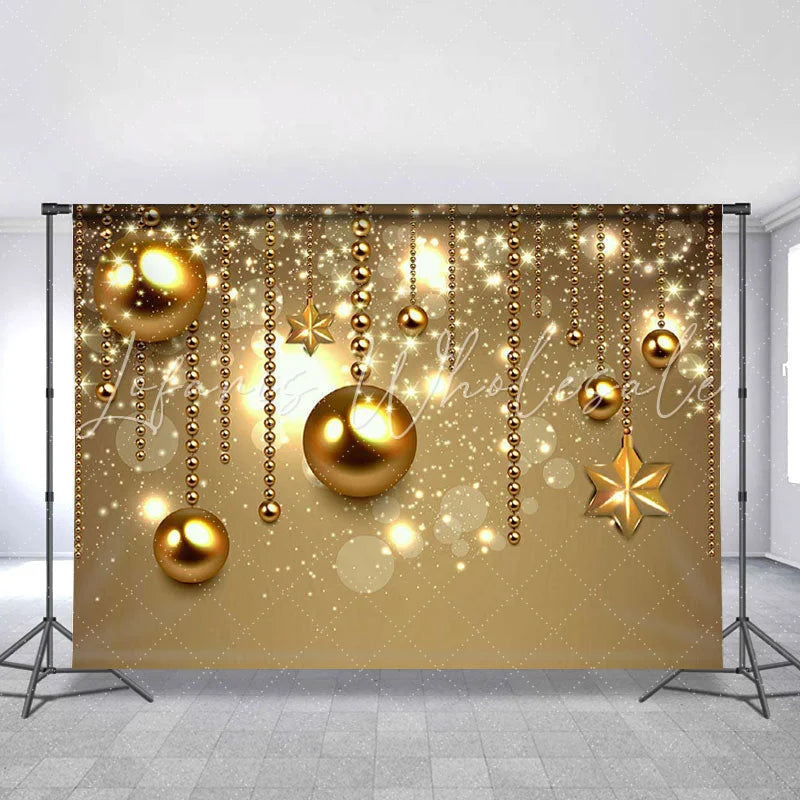 Lofaris Gold Glitter Bokeh Ball Decoration Chrismas Backdrop