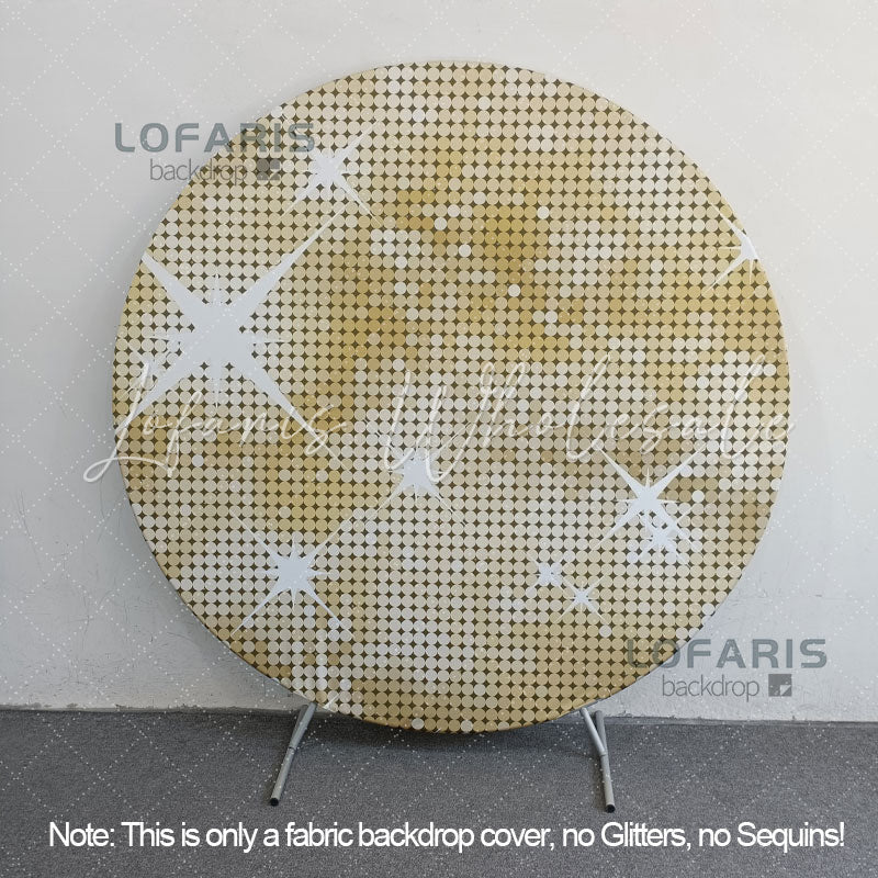 Lofaris Gold Glitter Bokeh Round Birthday Backdrop For Girl
