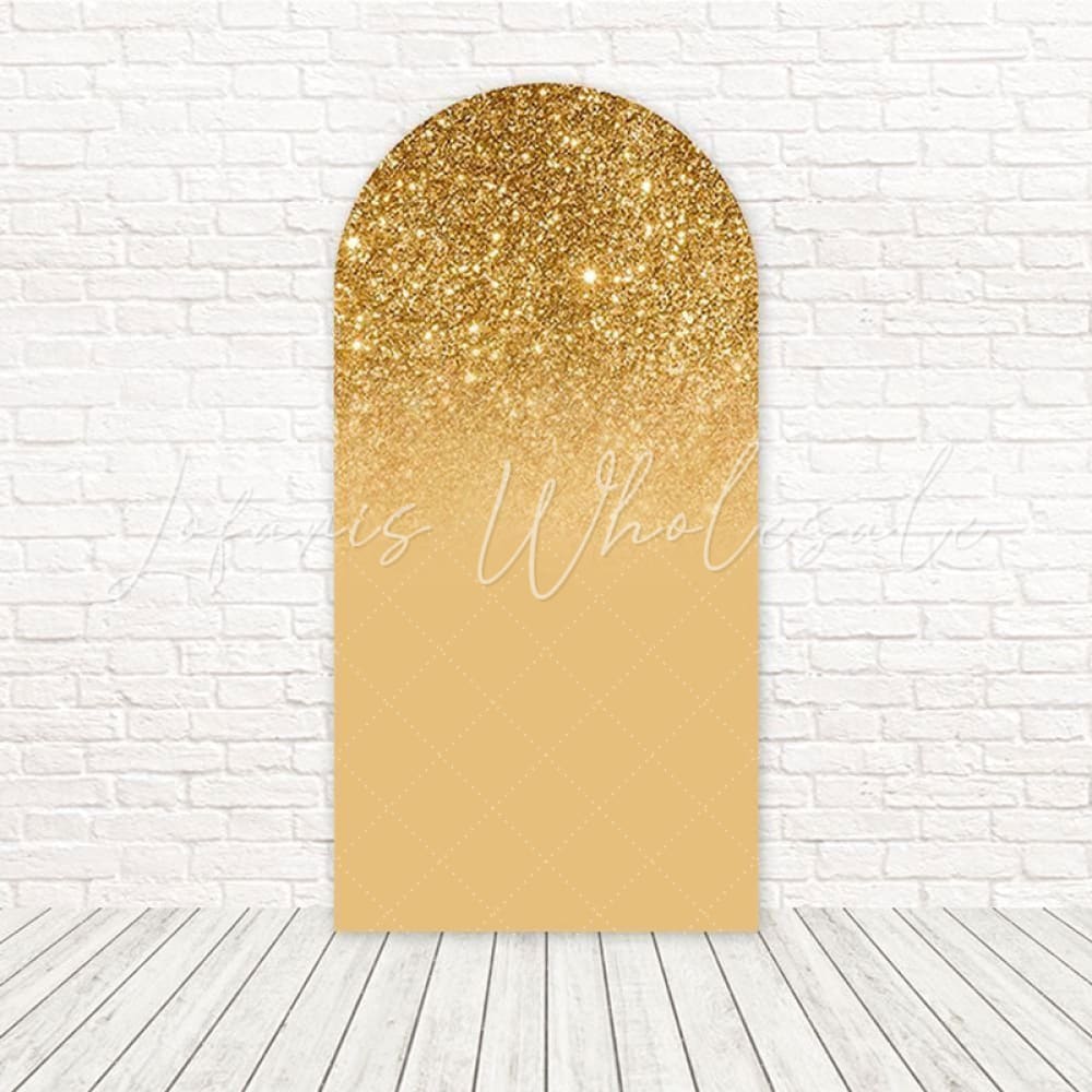 Gold Glitter Elegant Shine Arch Backdrop For Glamorous Party Decor