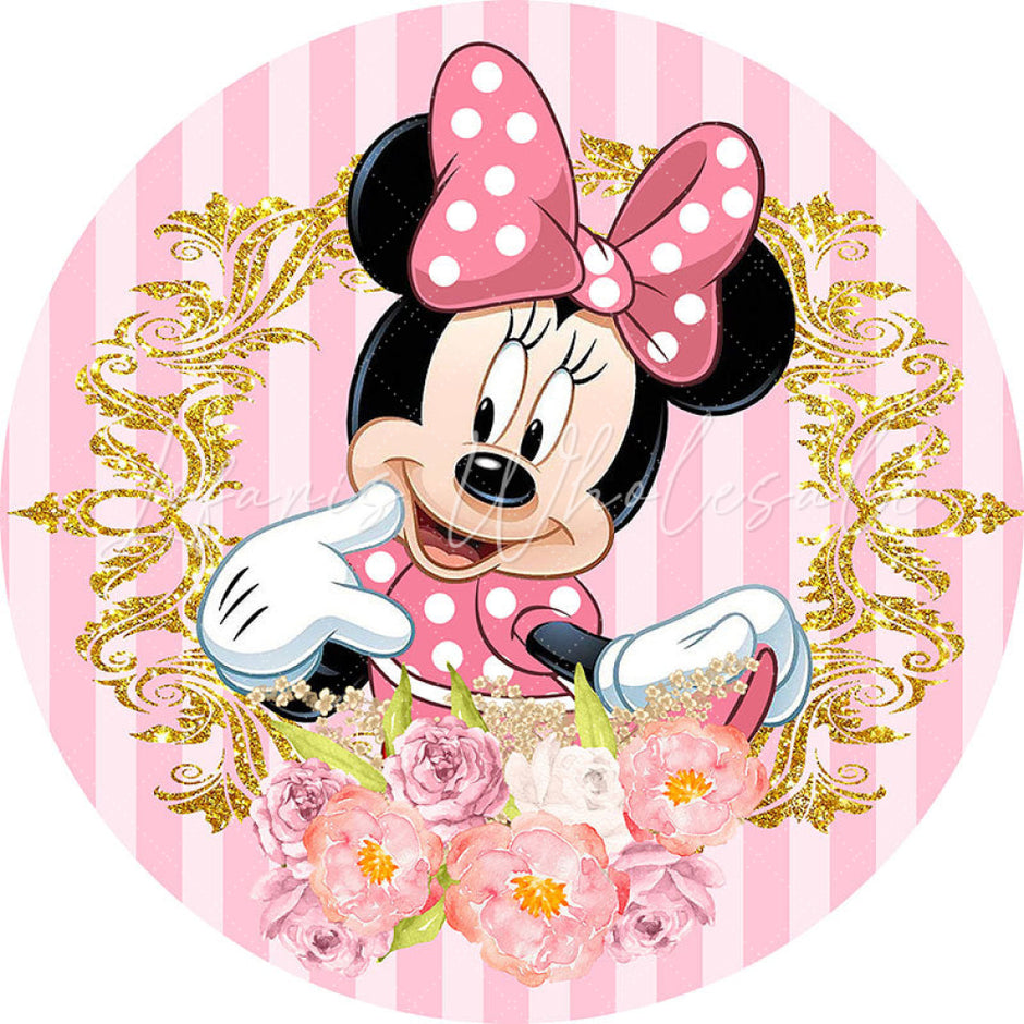 Sweet Round Minnie Mouse Backdrop Kit - Lofaris Wholesale, image size:940x940