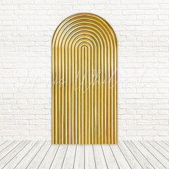 Gold Metallic Shiny Elegance Arch Backdrop For Glamorous Event