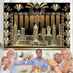 Lofaris Gold The Great Gatsby Adult Birthday Party Backdrop