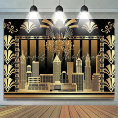Lofaris Gold The Great Gatsby Adult Birthday Party Backdrop
