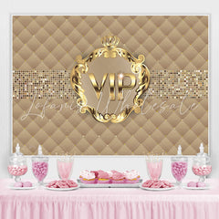 Lofaris Gold Vip With Crown Birthday Party Backdrop For Woman