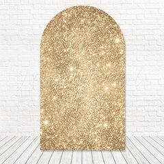Golden Glitter Glow Design Arch Backdrop For Festive Party Night