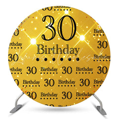 Lofaris Golden Glitter Round 30th Birthday Backdrop Cover