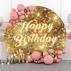 Lofaris Golden Sparkling Sequin Round Birthday Backdrop