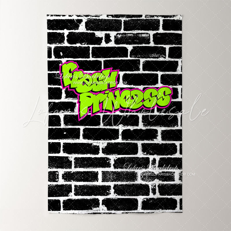 Lofaris Graffiti Fresh Princess Black Brick Party Backdrop