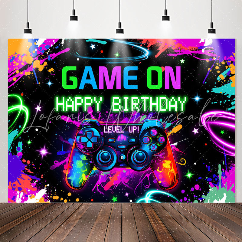 Lofaris Graffiti Game On Level Up Happy Birthday Backdrop