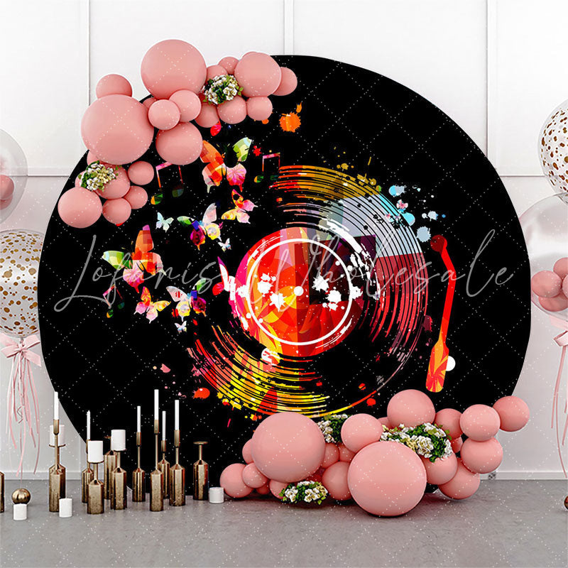 Lofaris Graffiti Phonography Record Music Round Party Backdrop