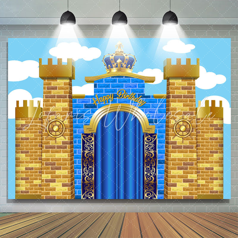 Lofaris Grand Castle With Crown Happy Birthday Backdrop For Kid