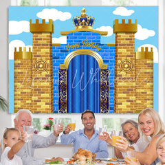 Lofaris Grand Castle With Crown Happy Birthday Backdrop For Kid
