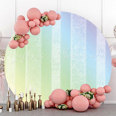 Lofaris Green And Blue Themed Round Happy Birthday Backdrop