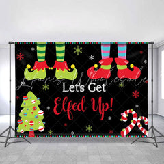 Lofaris Green And Red Clown Feet Black Merry Chrismas Backdrop