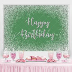 Lofaris Green Bokeh Glitter Happy Birthday Backdrop for Party