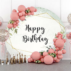 Lofaris Green Leaves Glitter Backdrop For Happy Birthday Party