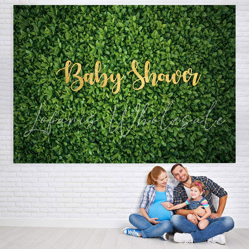 Lofaris Green Leaves Plant Simple Baby Shower Backdrop For Girl