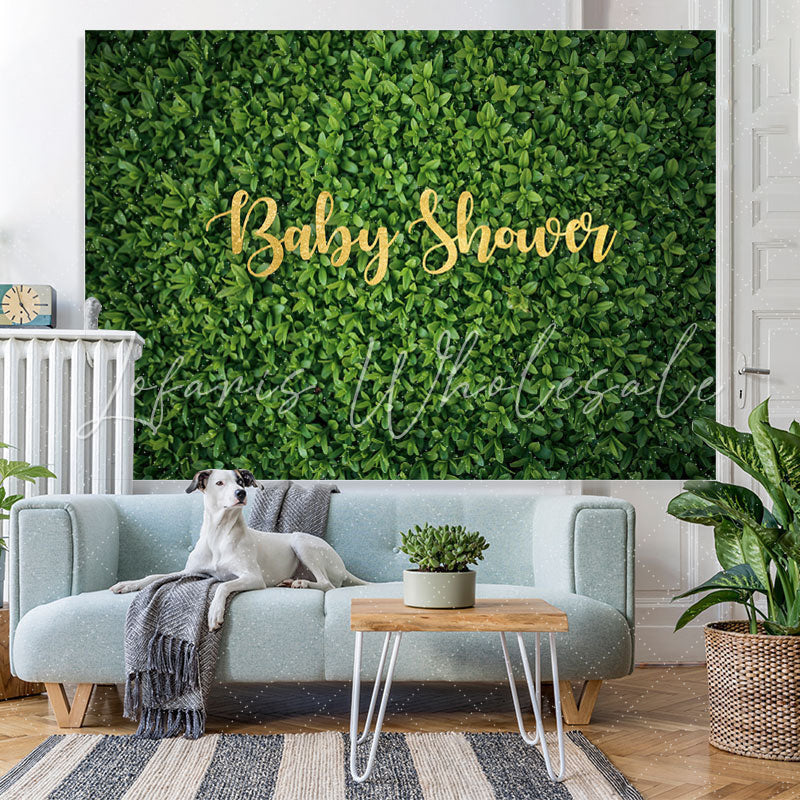 Lofaris Green Leaves Plant Simple Baby Shower Backdrop For Girl