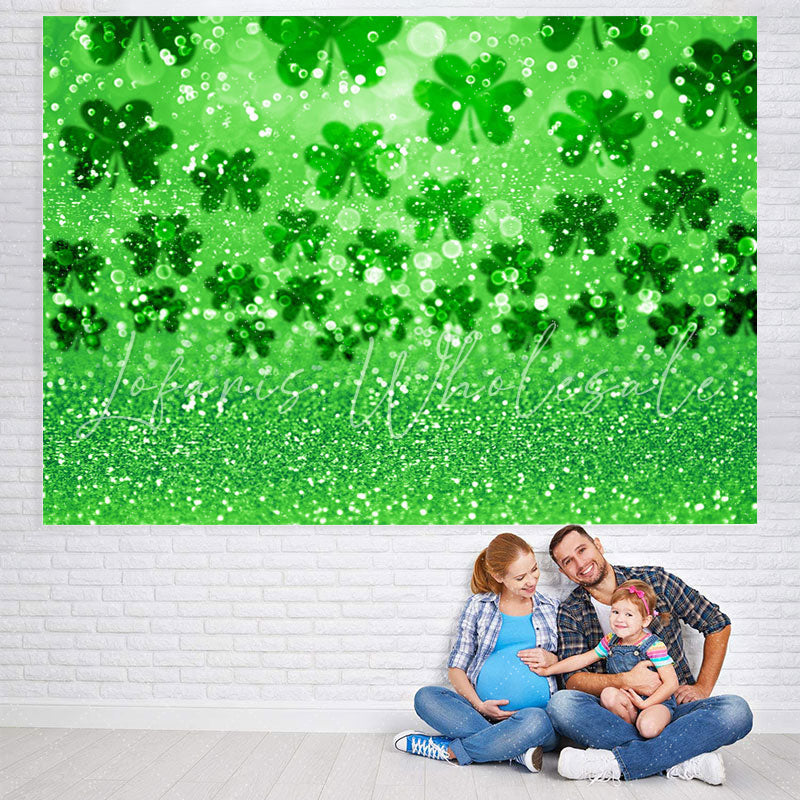 Lofaris Green Shamrock And Raindrop Simple Brokeh Backdrop