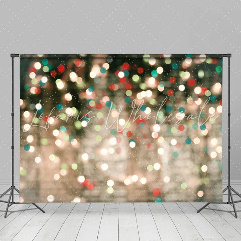 Lofaris Green White Bokeh Light Glitter Christmas Backdrop