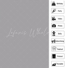 Lofaris Grey Solid Simple Party Backdrop for Photo