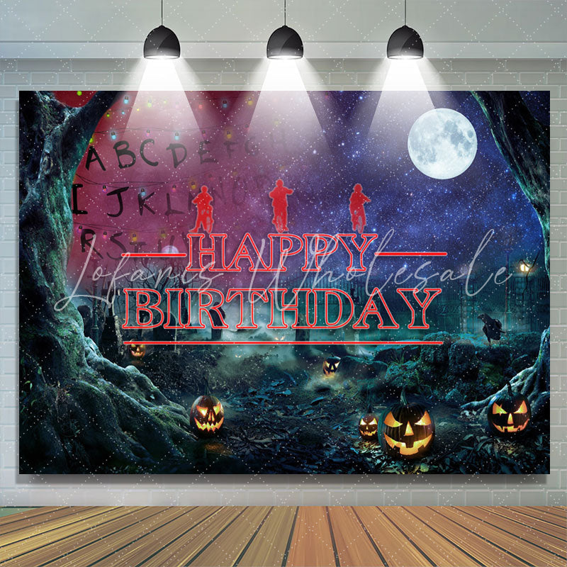 Lofaris Halloween Theme Moon Night Backdrop For Happy Birthday