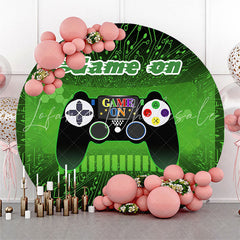 Lofaris Handle Green Circle Happy Birthday Backdrop For Party