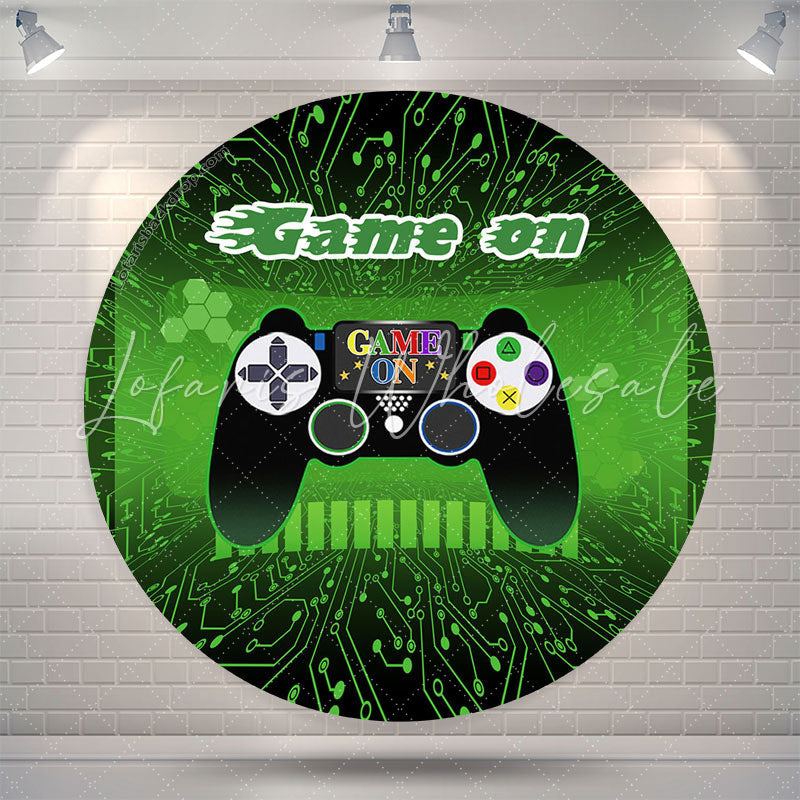 Lofaris Handle Green Circle Happy Birthday Backdrop For Party