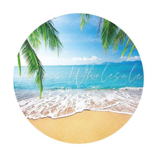 Lofaris Hawaii Theme Custom Round Summer Birthday Backdrop