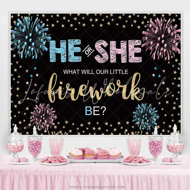 Lofaris He Or She Independence Day Spark Gender Reveal Banner