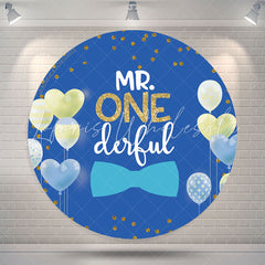 Lofaris Heart Balloon Boy Wild One Birthday Round Backdrop