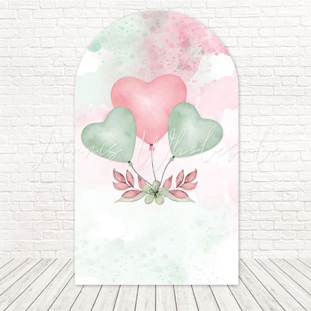 Heart Balloons Gender Reveal Arch Backdrop For Celebration Set