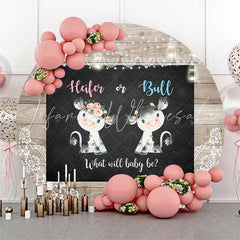 Lofaris Heifer Or Buff Wood Round Backdrop For Gender Reveal