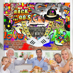 Lofaris Hip Hop Back To The 90s Birthday Backdrop For Party