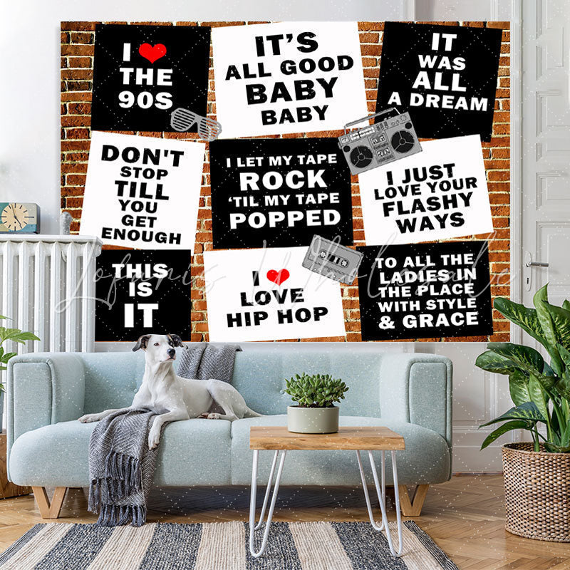 Lofaris Hip Hop Its All Good Baby 90s Brick Backdrop For Boy